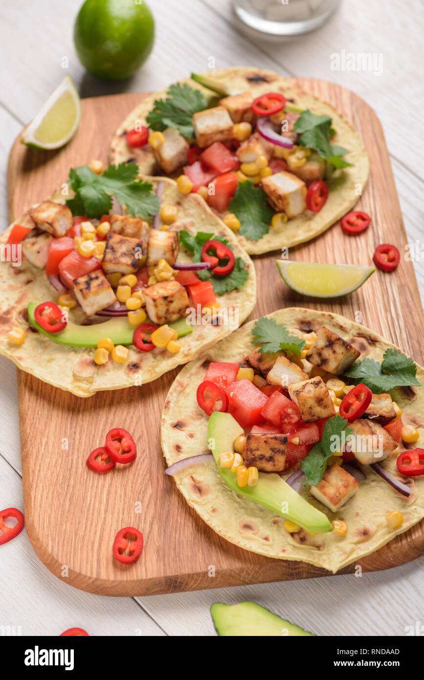 Die vegetarischen Tacos Stockfoto