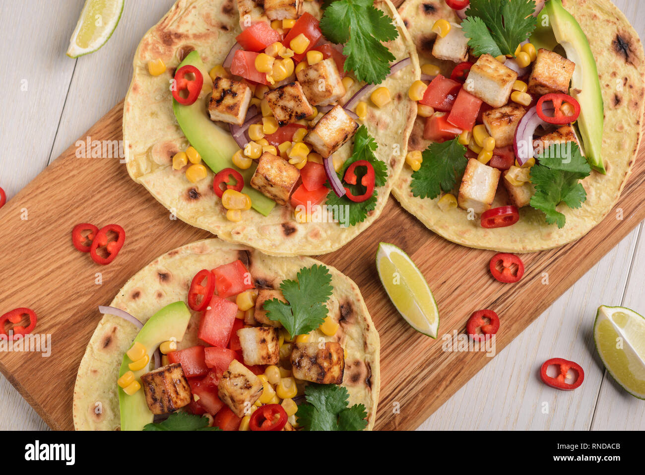 Der vegetarische Tacos Stockfoto