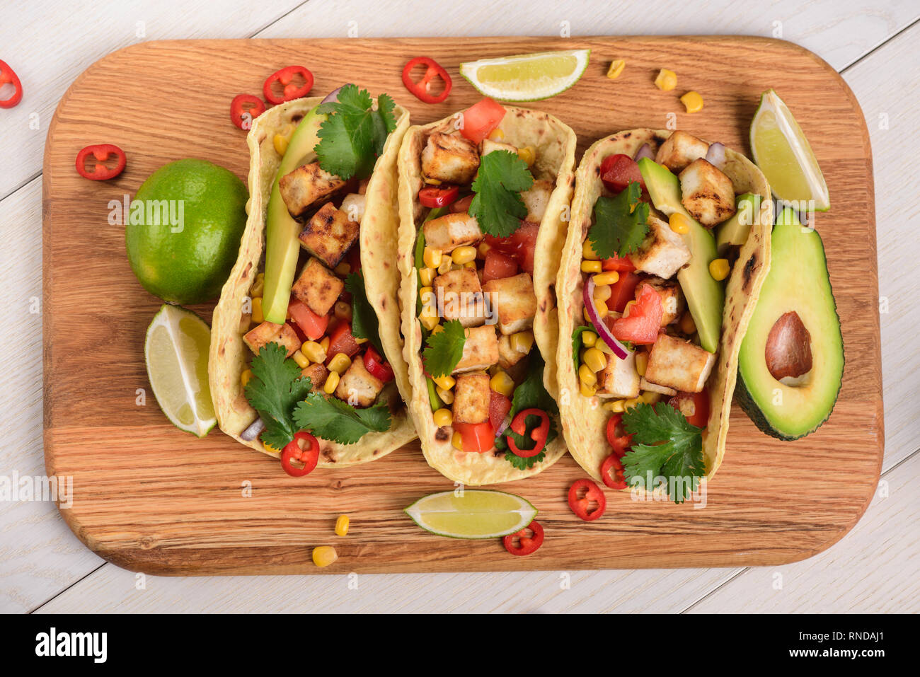 Lecker und knusprig Tacos Stockfoto