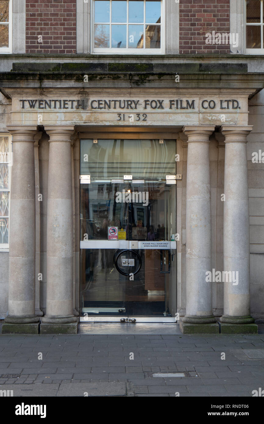 Twentieth Century Fox Film Gebäude Soho Square London. Stockfoto