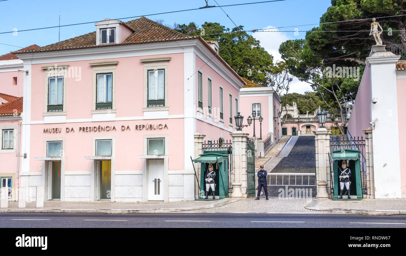 Lissabon, Portugal - 5. März 2016: Museum des Präsidenten der Republik Portugal. Stockfoto