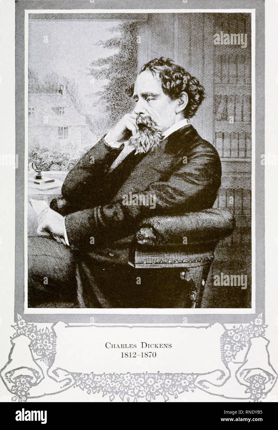 Charles Dickens, Porträt, Sitzen, 19. Jahrhundert Stockfoto