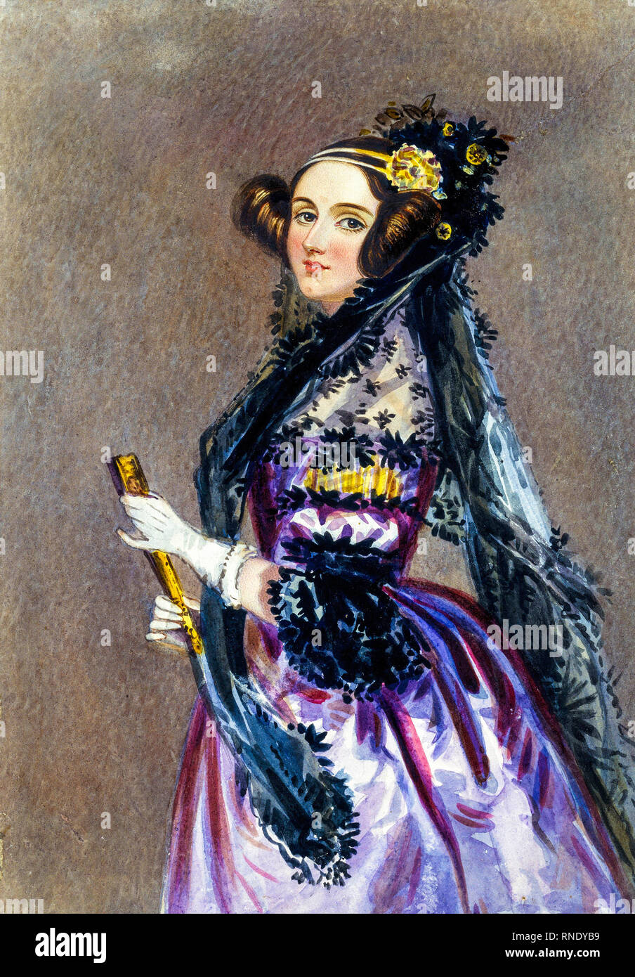 Ada Lovelace (1815-1852), Porträtmalerei von Alfred Edward Chalon, um 1840 Stockfoto