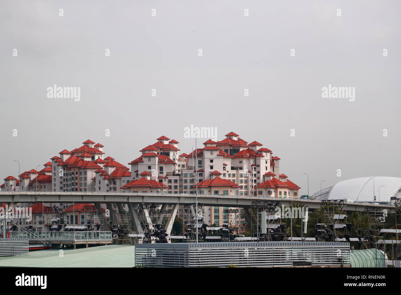 Modernes Apartment Blocks im chinesischen Stil, Sigapore Stockfoto