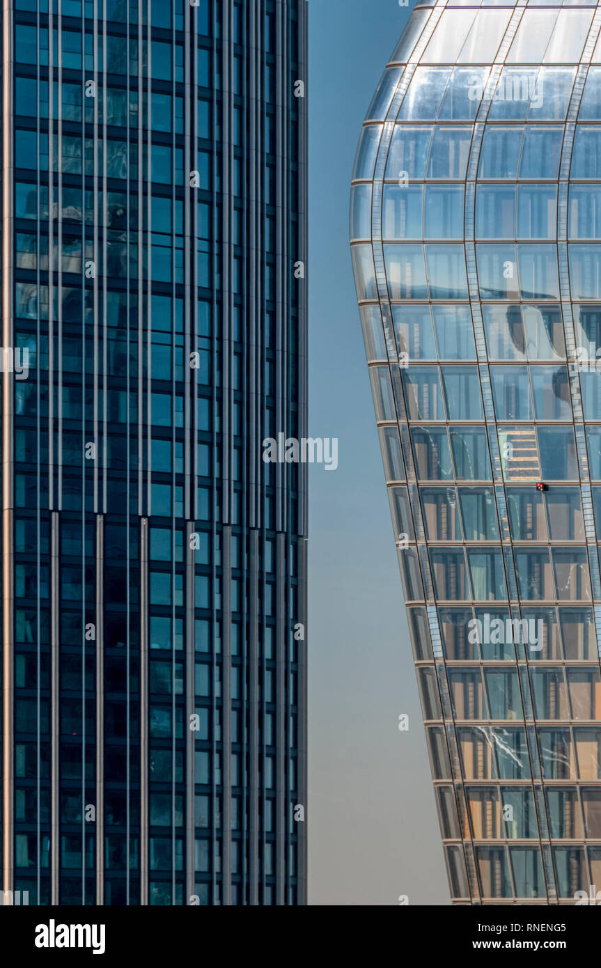 South Bank Tower und einem Blackfriars auf der Londoner South Bank. Stockfoto