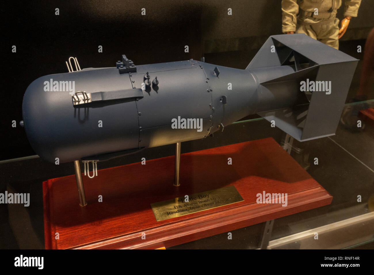 Modell der Little Boy Atombombe auf Hiroshima am 6. August 1945, Nevada, United States. Stockfoto