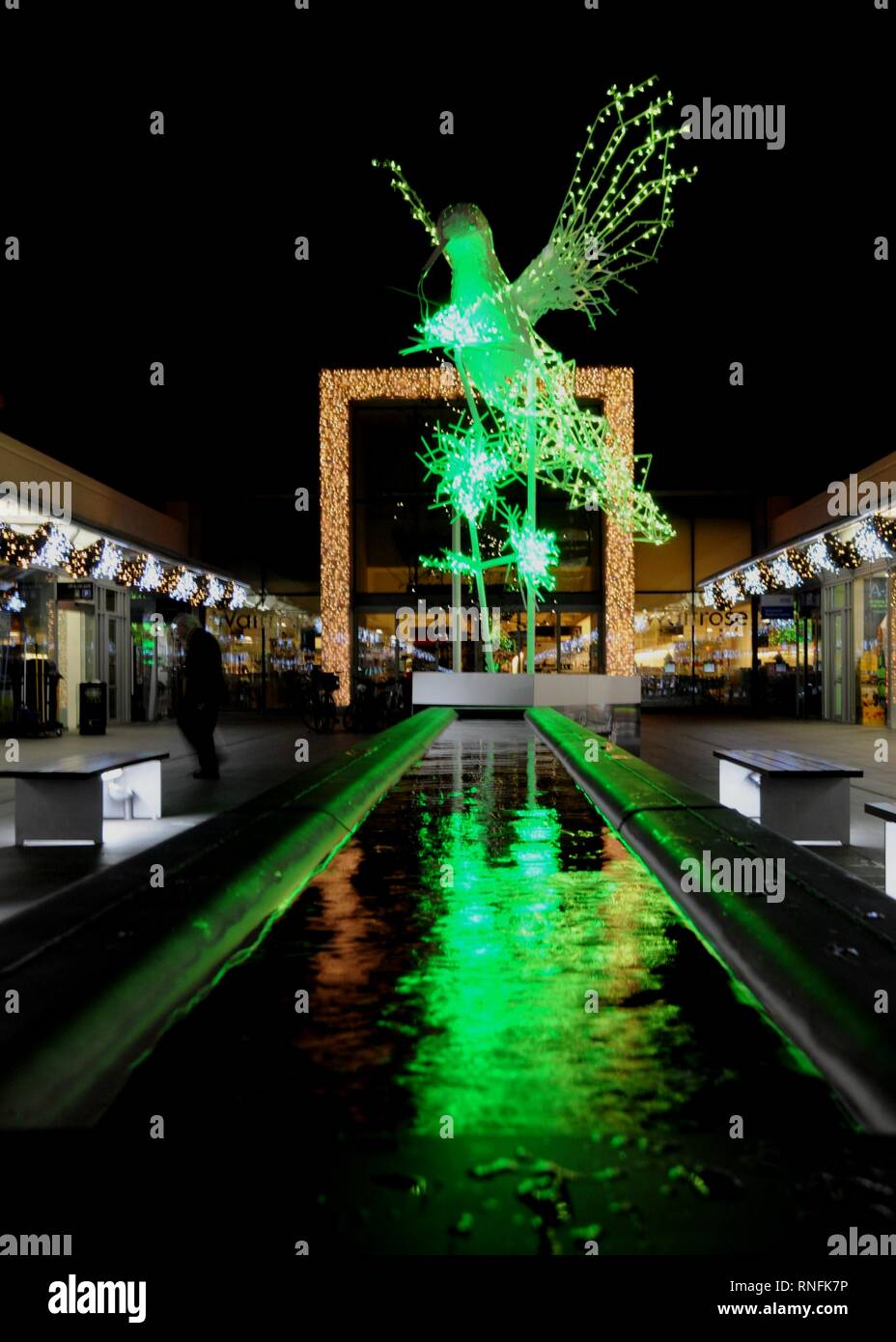 2018 Weihnachtsbeleuchtung an der Brunswick Center, Bloomsbury, London, UK. Stockfoto