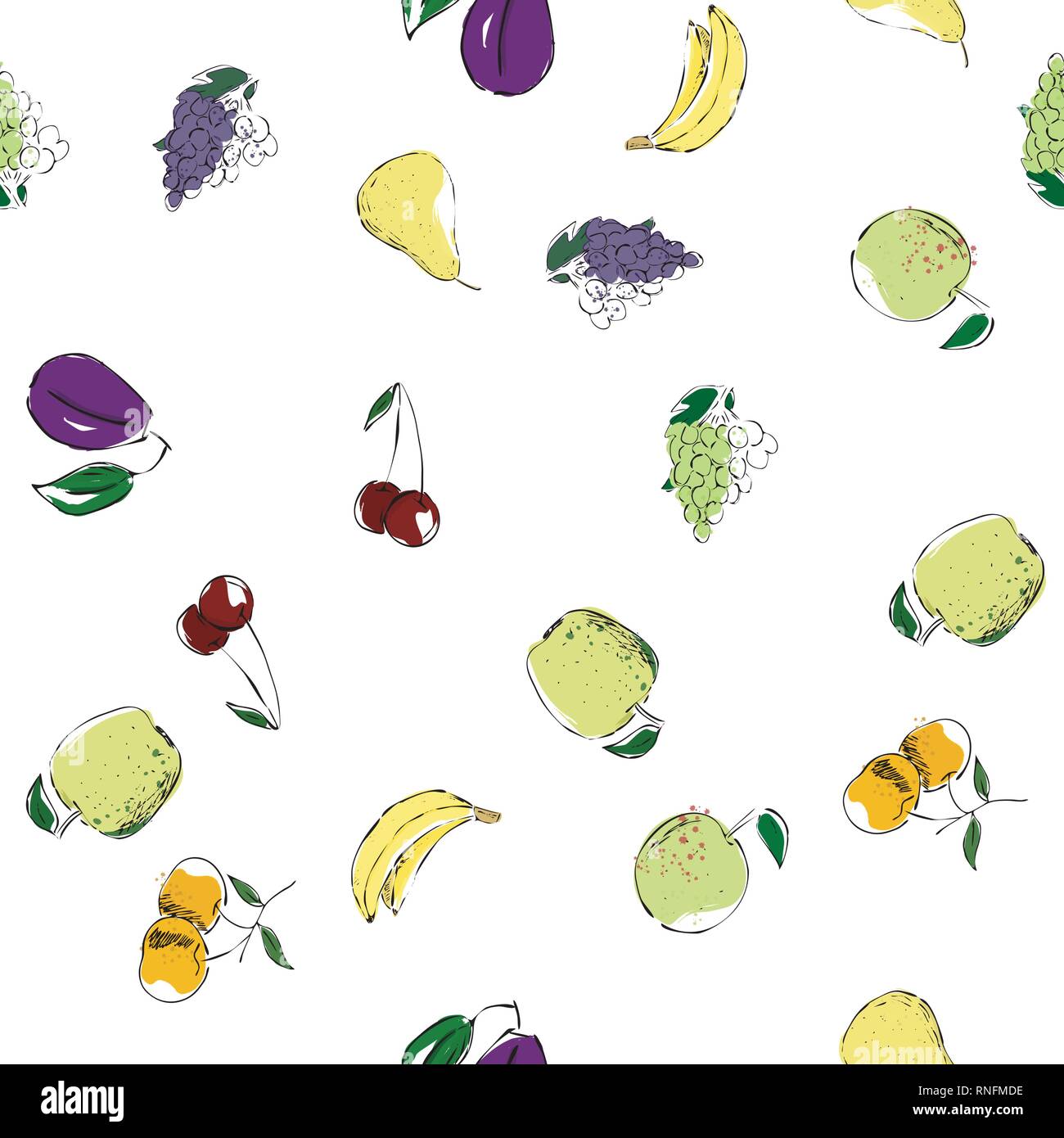 Obst und Gemüse nahtlose Muster Stock Vektor
