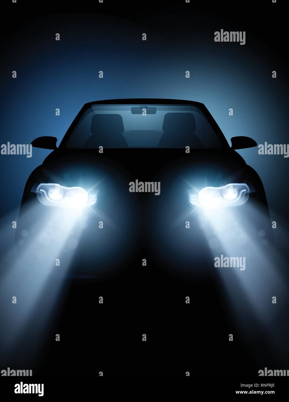 Auto Lichter Satz von realistischen Scheinwerfer und Lichtleiste Bilder Und  Kompositionen von Auto Silhouetten Vektor-Illustration Stock-Vektorgrafik -  Alamy