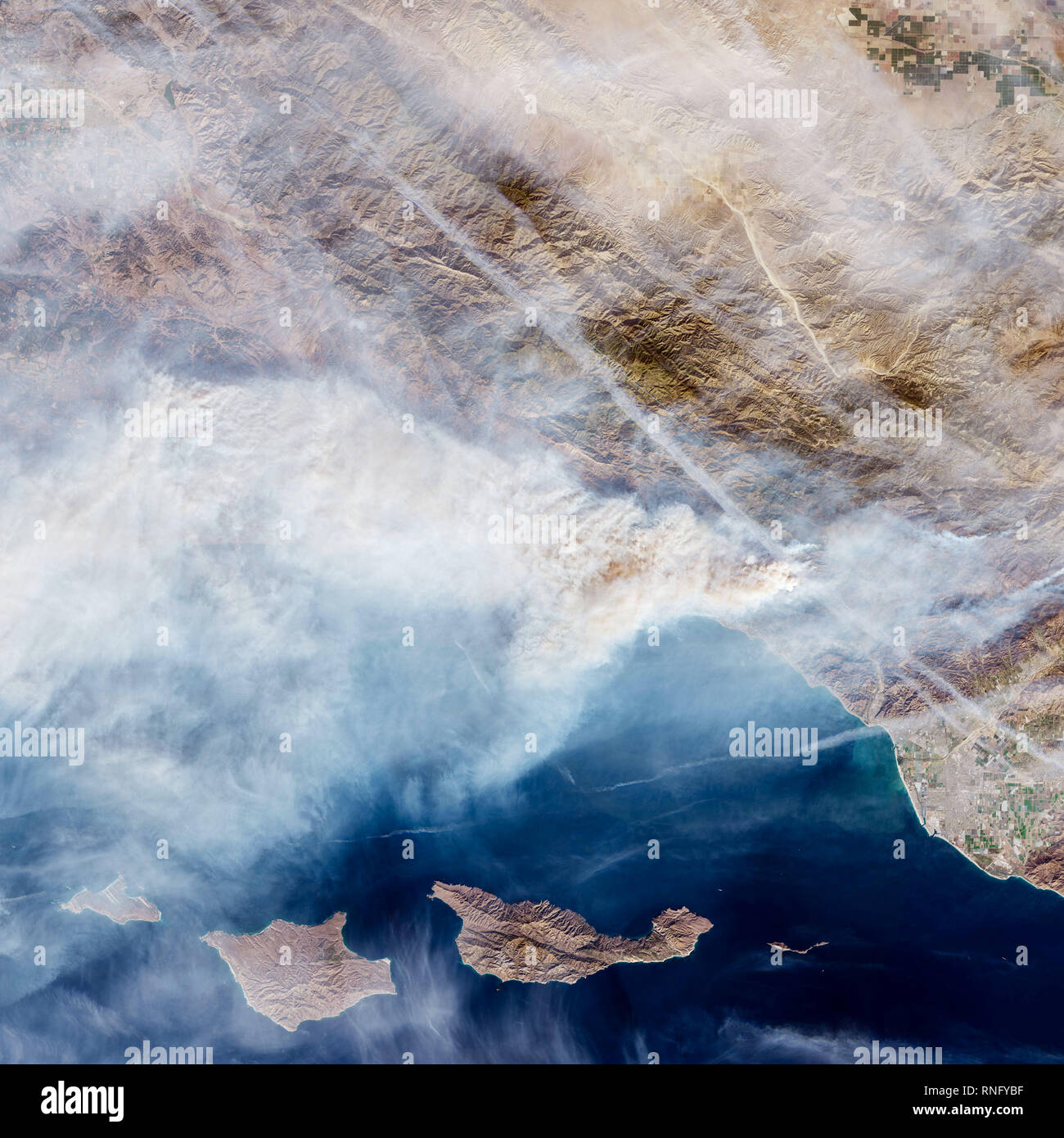 Luftaufnahme der 2017 Thomas Brand in Ventura County, Kalifornien. USa Stockfoto