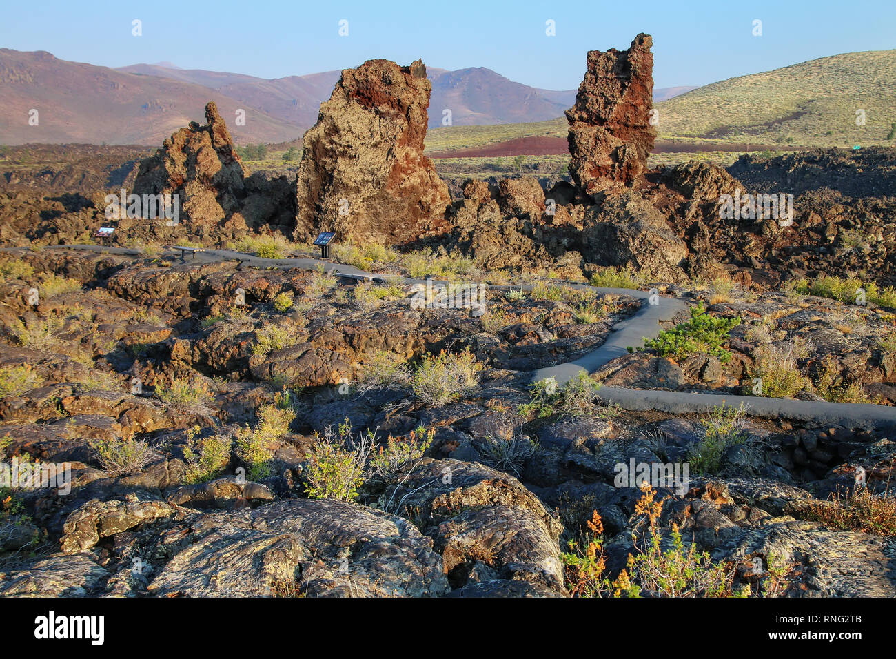 Schlackenkegel an der North Crater Flow Trail, Krater des Mondes National Monument, Idaho, USA Stockfoto