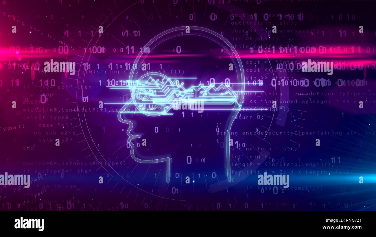 Cyber Privatsphäre und Schutz personenbezogener Daten Symbol auf digitalen Hintergrund. Verschlüsselung, private Schlüssel und das Kennwort abstrakte Konzept 3D Lllustrat Stockfoto