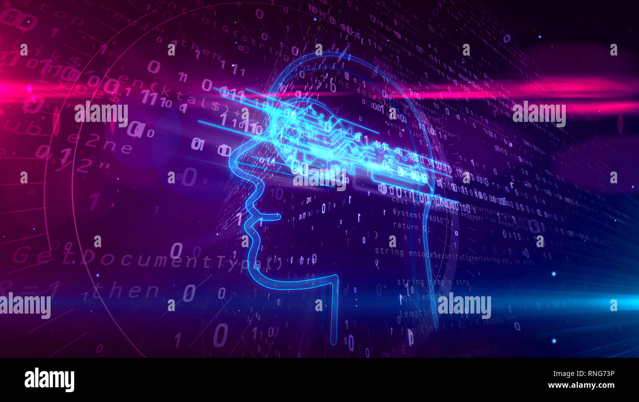 Cyber Privatsphäre und Schutz personenbezogener Daten Symbol auf digitalen Hintergrund. Verschlüsselung, private Schlüssel und das Kennwort abstrakte Konzept 3D Lllustrat Stockfoto