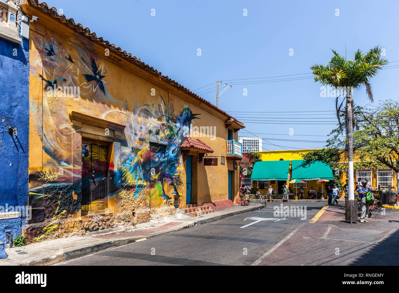 Barrios Getsemaní, Cartagena de Indias, Kolumbien. Stockfoto