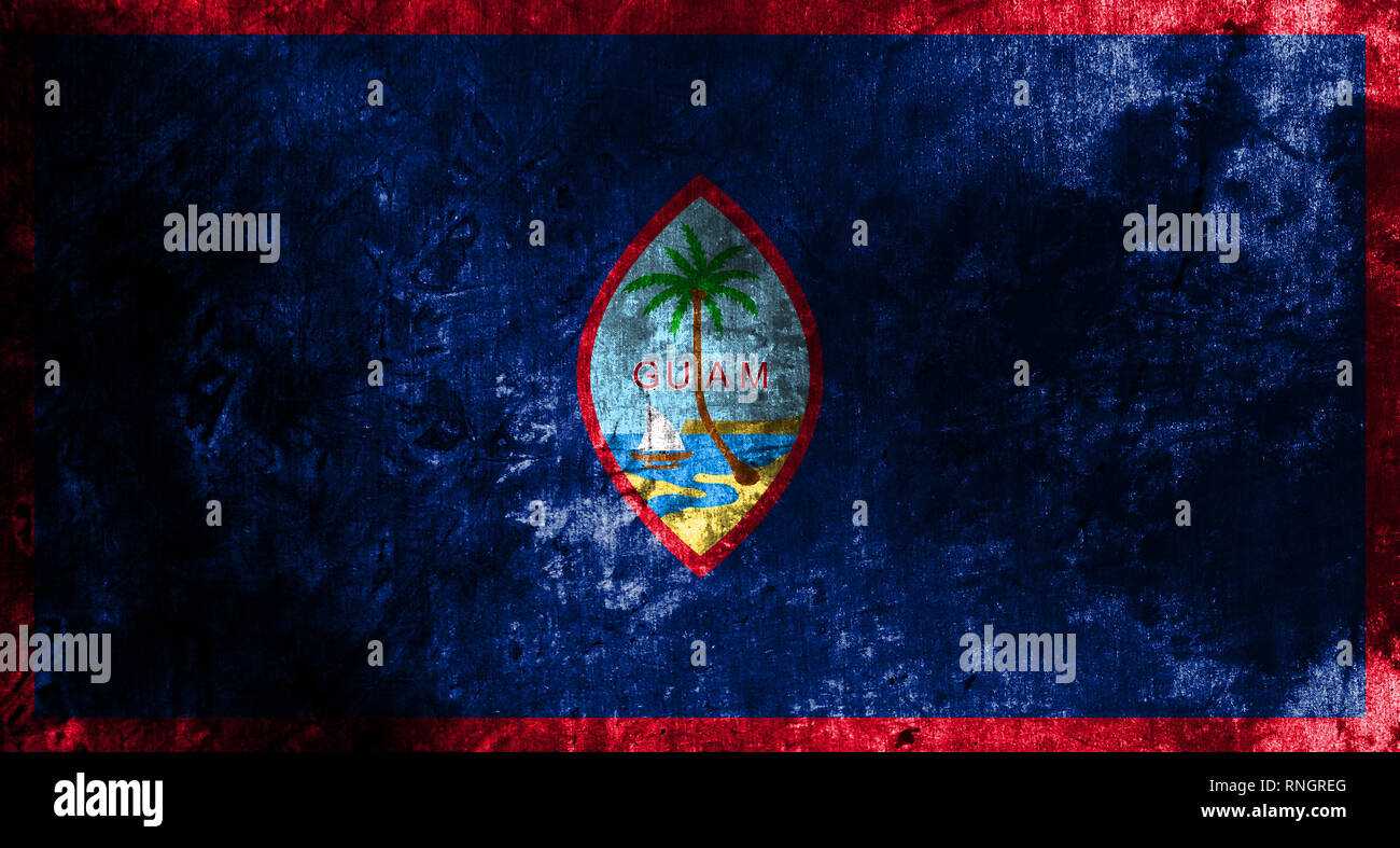 Guam grunge Flagge, Vereinigten Staaten abhängig Territorium Flagge Stockfoto