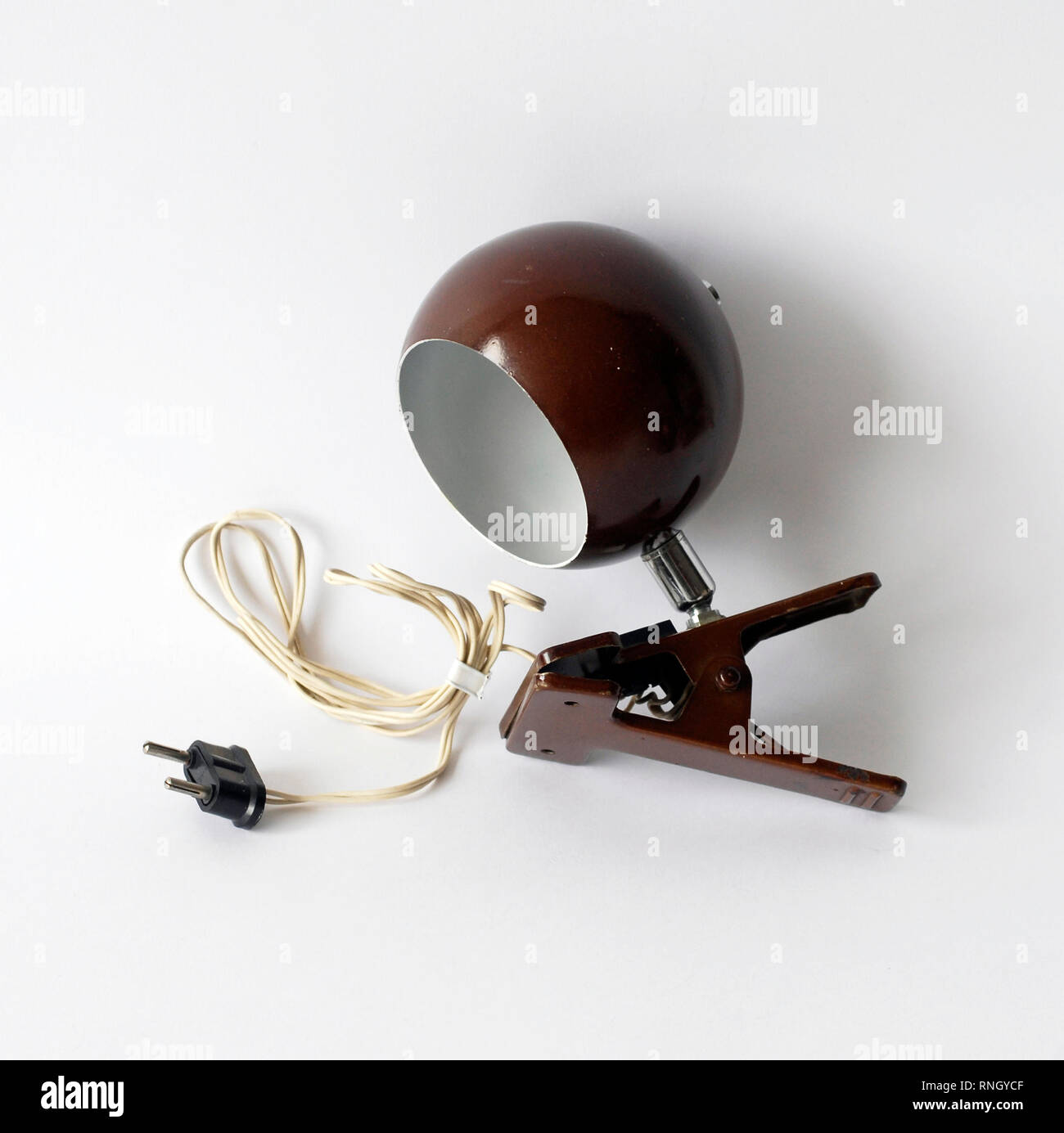 Die Schelle Lampe, Augapfel Raum alter Stil, Braun. Original, 60 s oder 70 s Stockfoto