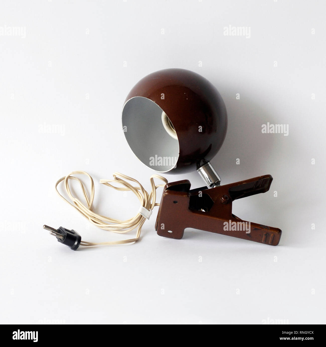 Die Schelle Lampe, Augapfel Raum alter Stil, Braun. Original, 60 s oder 70 s Stockfoto