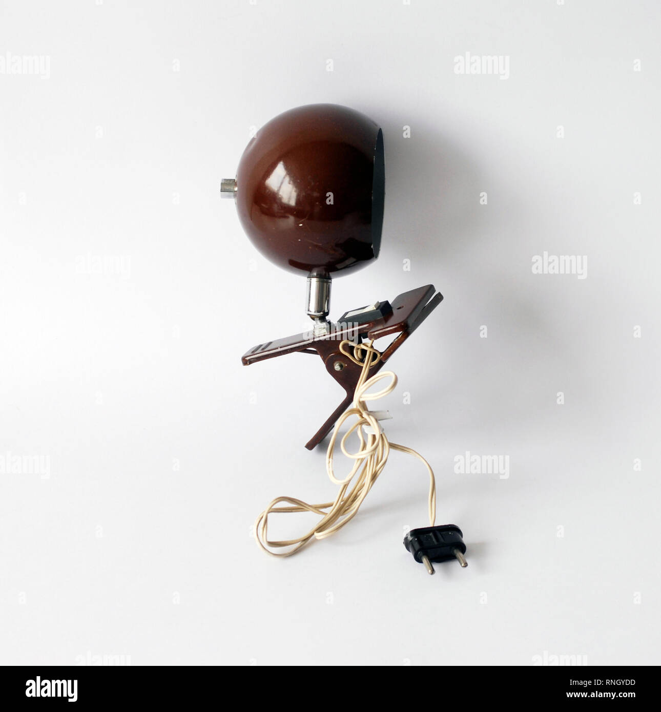 Die Schelle Lampe, Augapfel Raum alter Stil, Braun. Original, 60 s oder 70 s Stockfoto