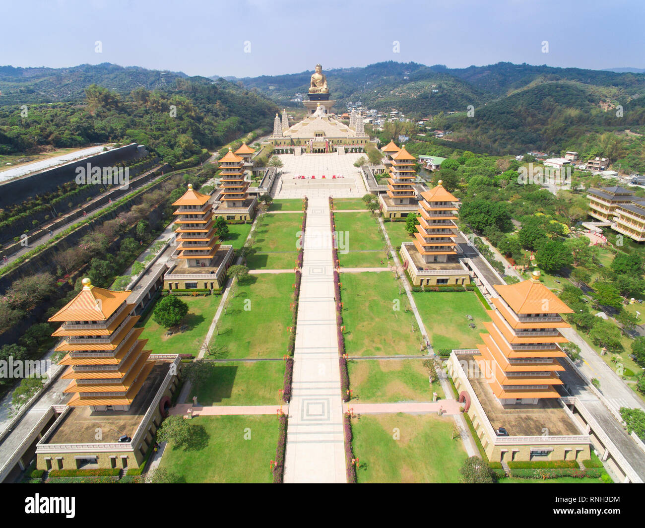 Luftaufnahme von Buddha Memorial Hall. Taiwan Stockfoto