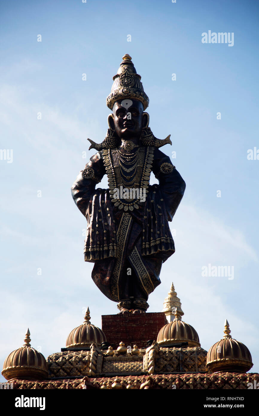 Stehende Statue von Lord Vitthal, Nahaufnahme, während Ganpati Festival, Pune Stockfoto