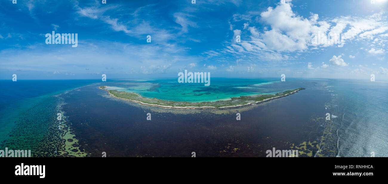 Cosmoledo atoll Panorama Stockfoto