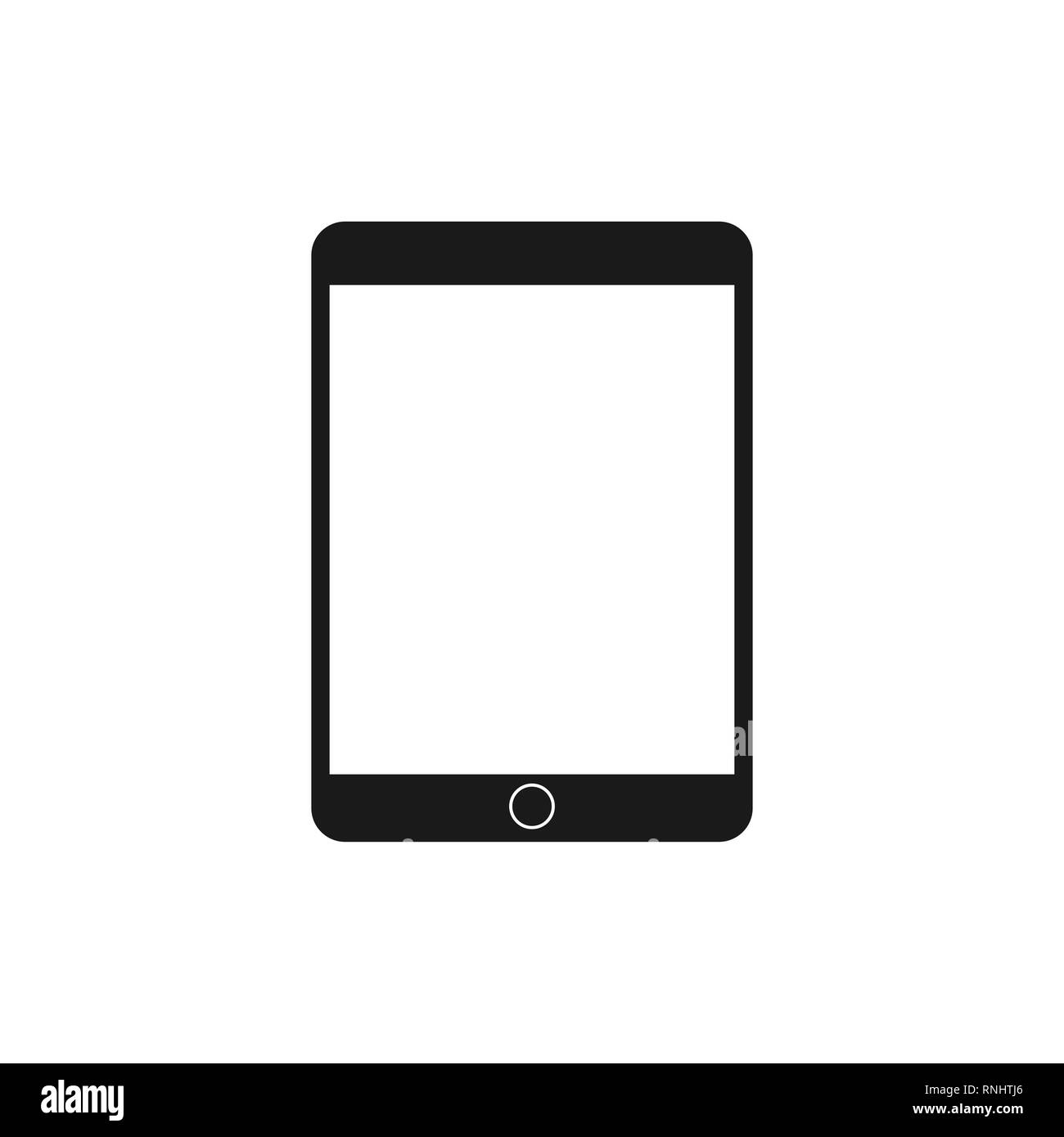 Vector Illustration, flache Bauform. Tablet Symbol auf weißem Hintergrund Stock Vektor