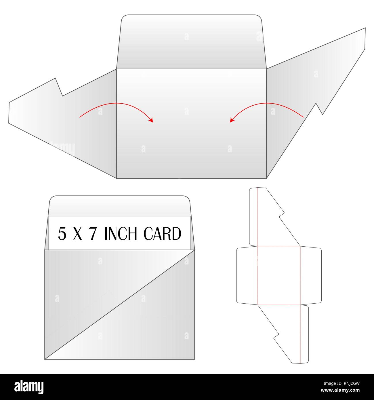 Umschlag gestanzt Mock up template Vector Illustration. Stock Vektor