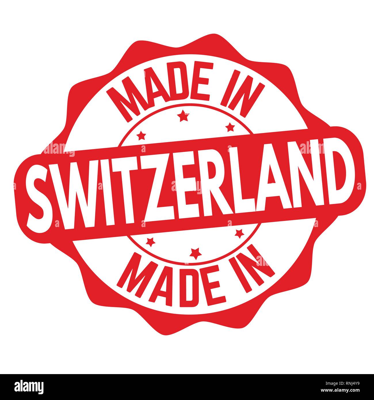 In der Schweiz Zeichen oder Stempel auf weißem Hintergrund, Vektor,  Abbildung Stock-Vektorgrafik - Alamy