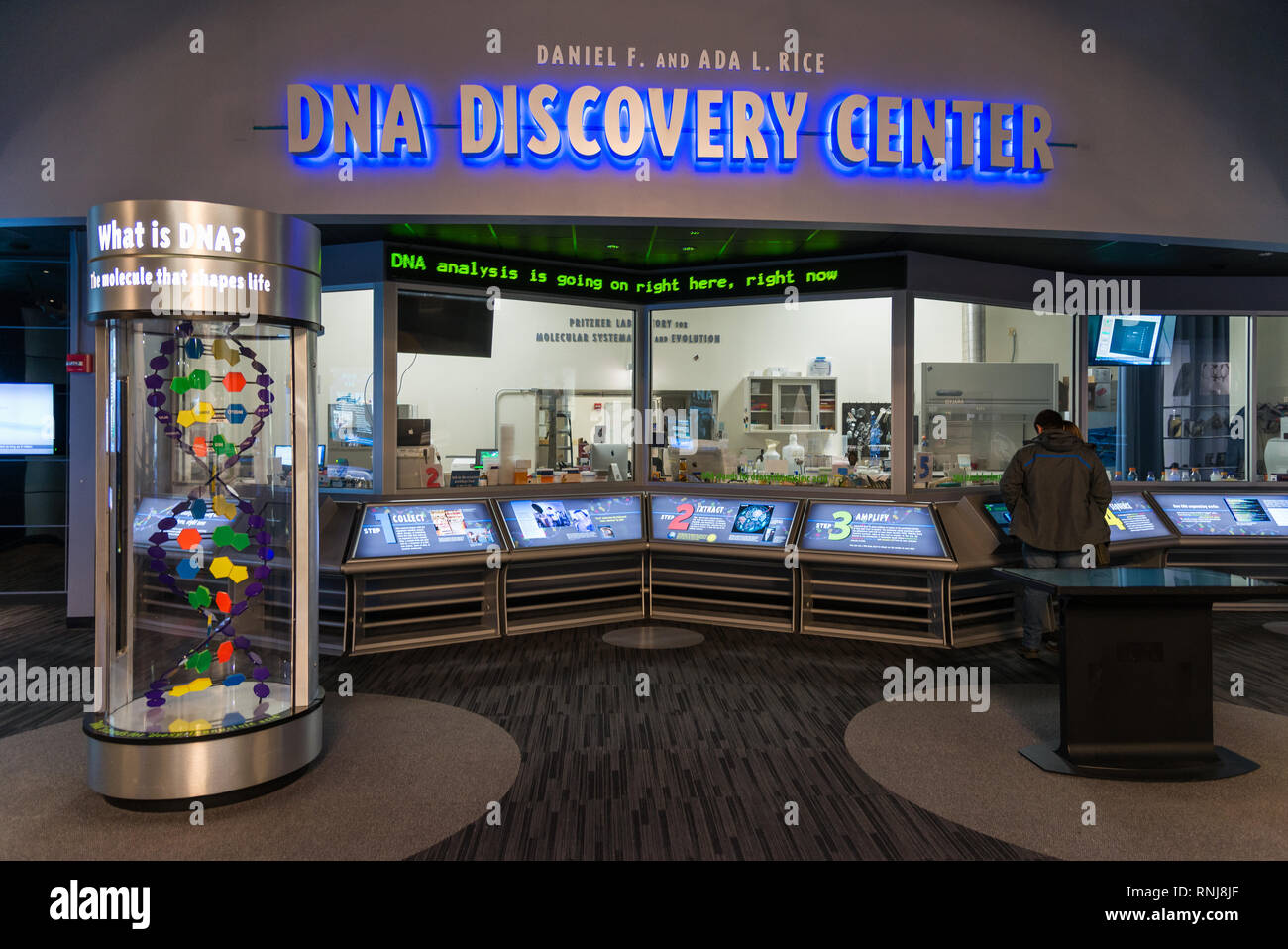 Die DNA-Discovery Center, ein State-of-the-art DNA-Forschung Labor am Field Museum, Chicago, Illinois, USA. Stockfoto