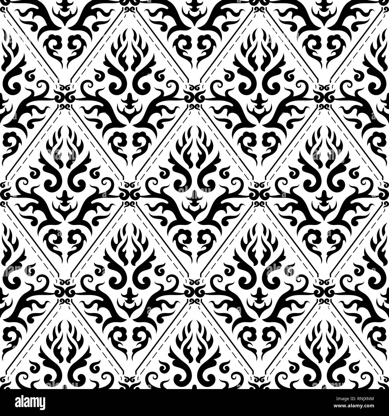 Viktorianische Kunst Blumen Nahtlose Muster Vintage Hintergrund Vector Illustration Viktorianische Verzierung Stock Vektorgrafik Alamy