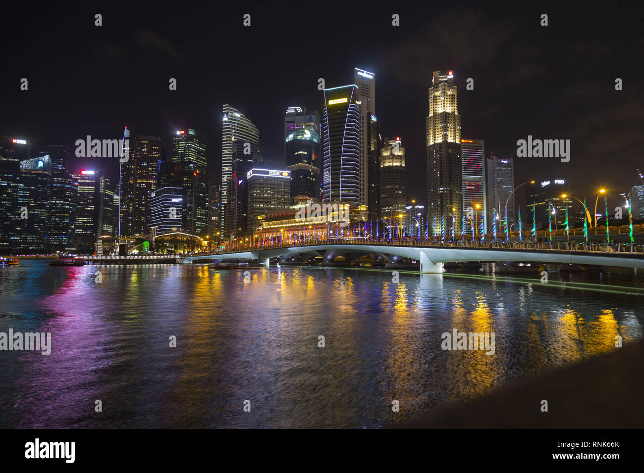 Skyline von Singapore Downtown Stockfoto