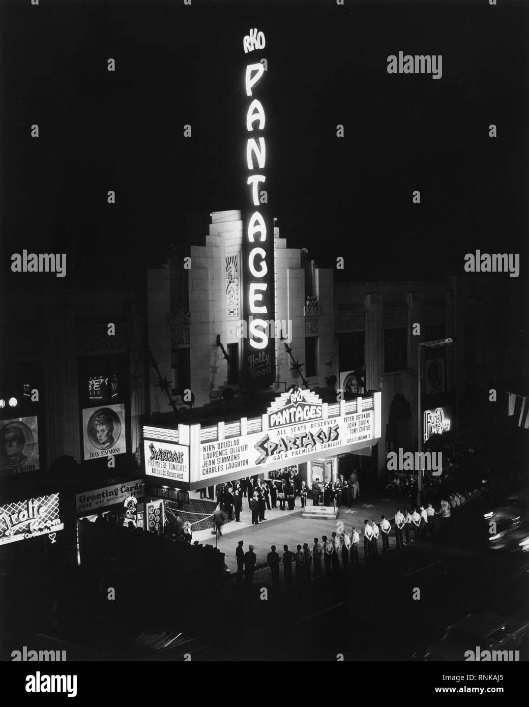 Spartacus 1960 Pantages Kino Kino Premiere Kirk Douglas Stanley Kubrick Universal International Stockfoto