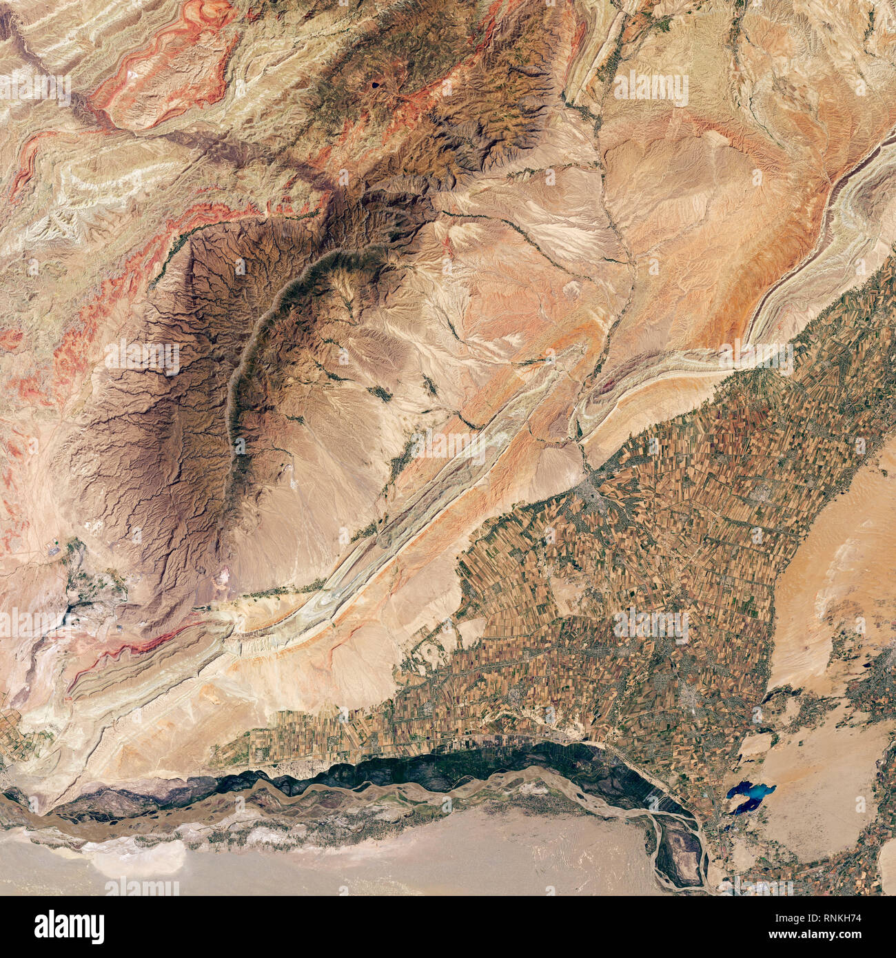 Luftaufnahme der Das Gebiet Surchandarja Provinz im südlichen Usbekistan Stockfoto