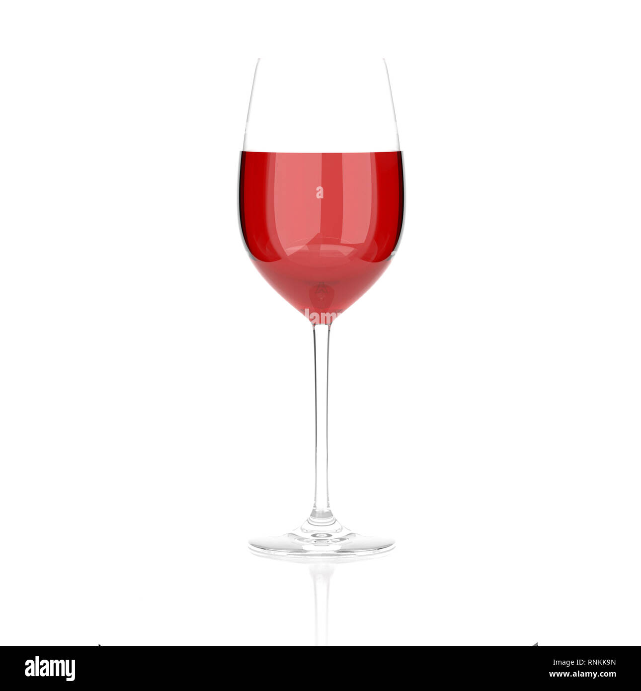 Rotwein Glas. 3D Rendering illustration Stockfoto