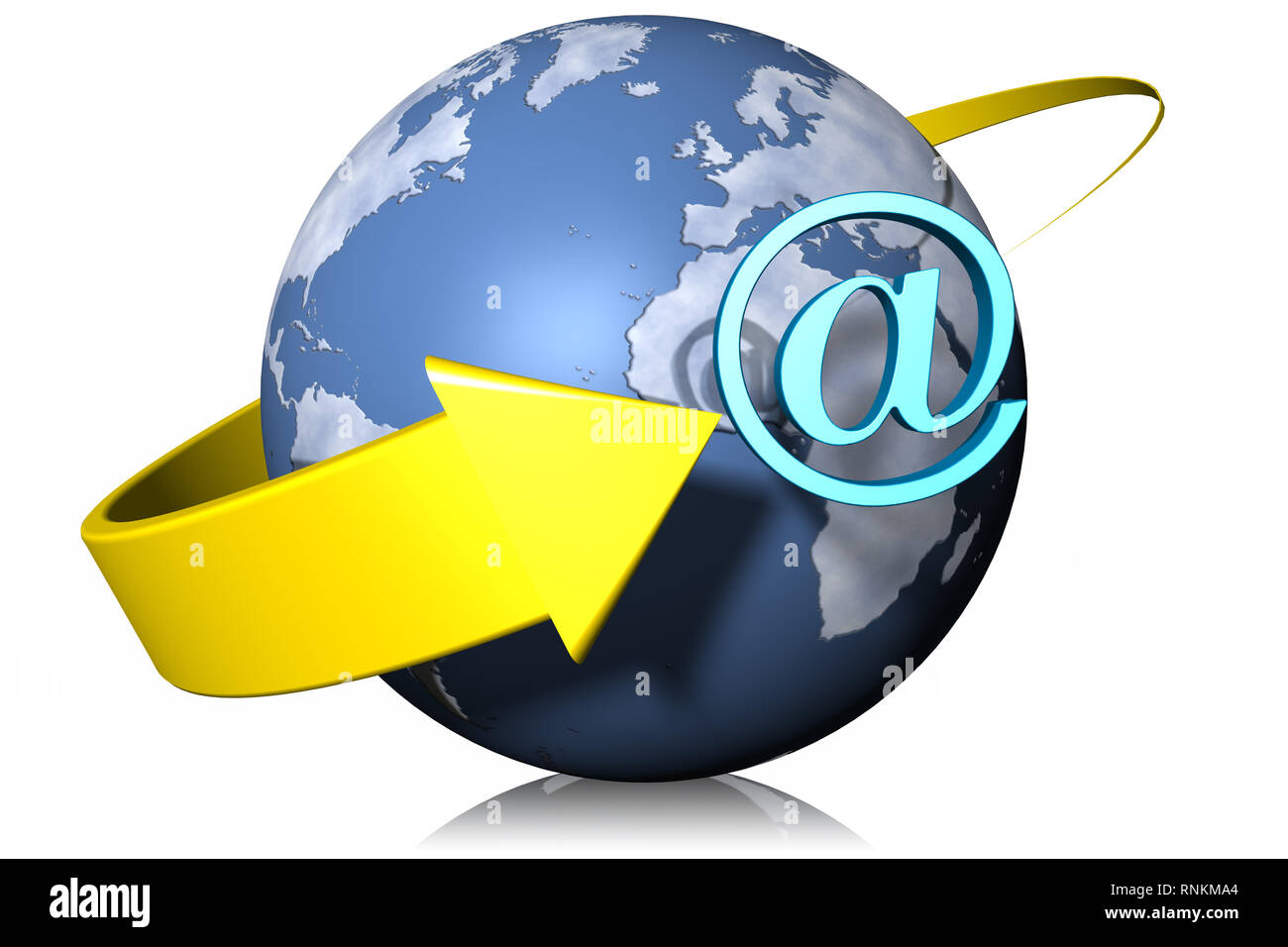 3D-Darstellung. E-Mail. E-Mail Symbol für Kommunikation und Kontakte. Stockfoto