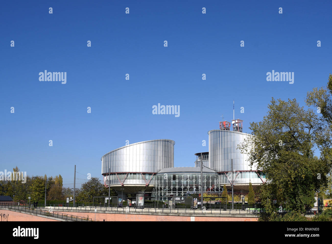 Gebäude des Europäischen Gerichtshofs für Menschenrechte, der Europäischen Menschenrechtskonvention (EMRK), in Straßburg, Frankreich Stockfoto