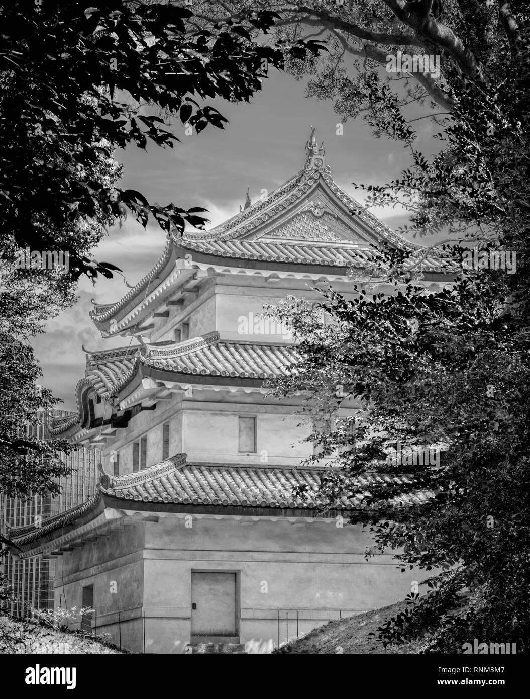 Die einzige verbleibende Turm des Schlosses Edo am Imperial Palace Tokio Stockfoto