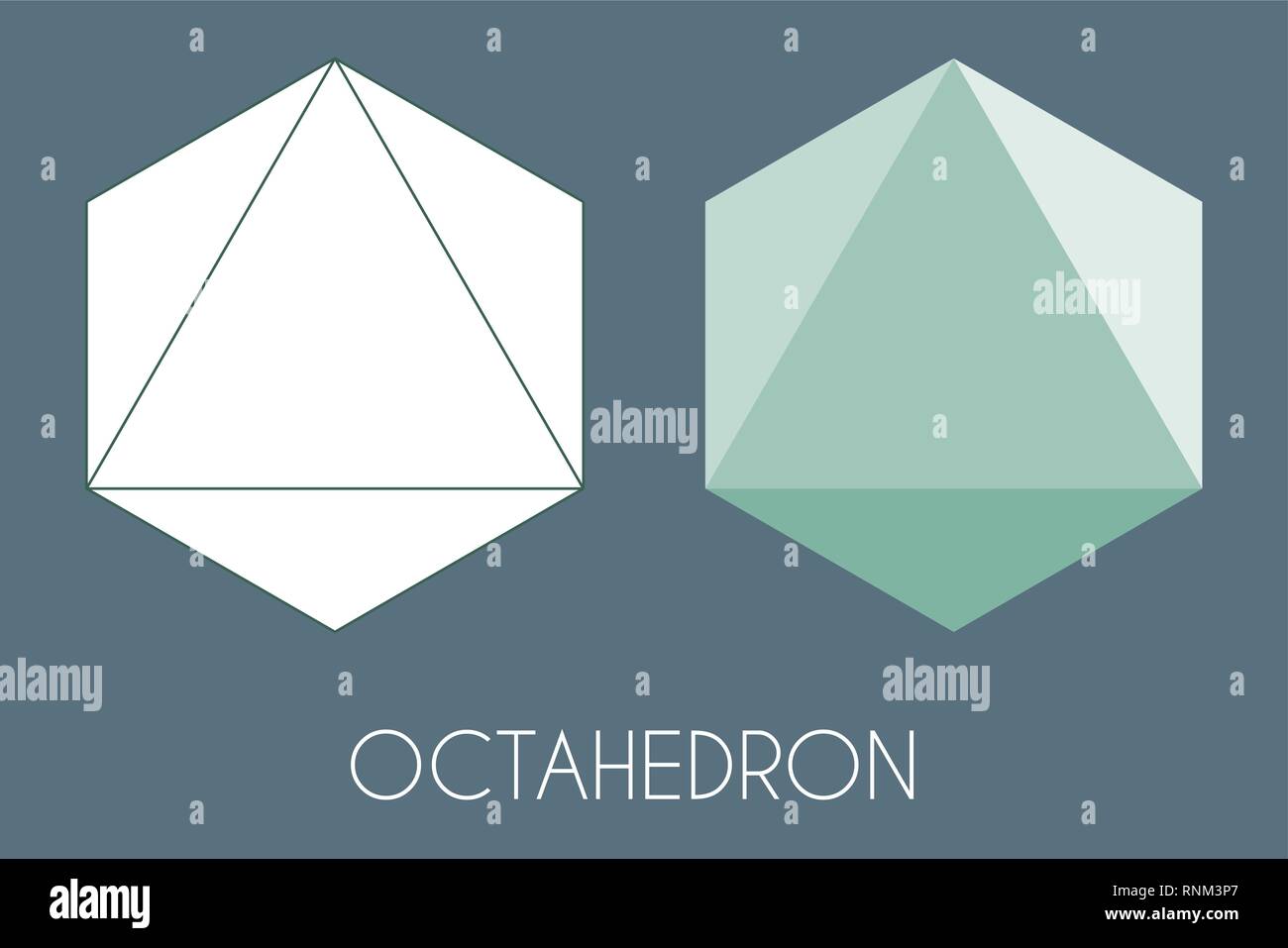 Oktaeder platonischen Festkörper. Heilige Geometrie Vector Illustration Stock Vektor