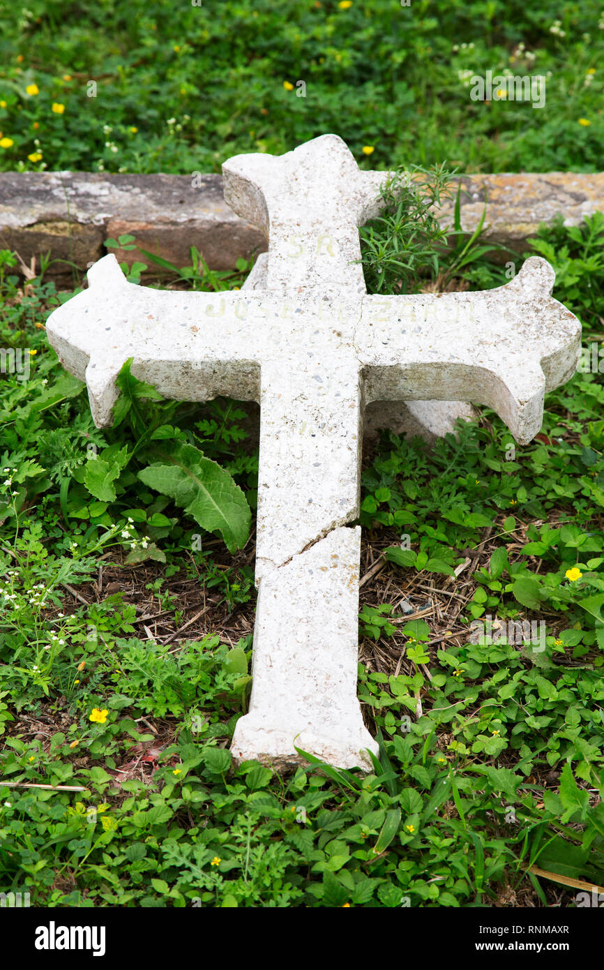 Grab Marker in den Friedhof. Stockfoto