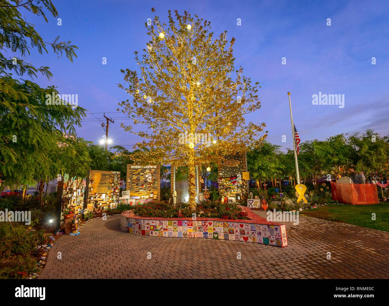 Der heilende Garten für die Opfer des Angriffs gedenken, die Masse schießen auf der Route 91 Harvest Festival Stockfoto