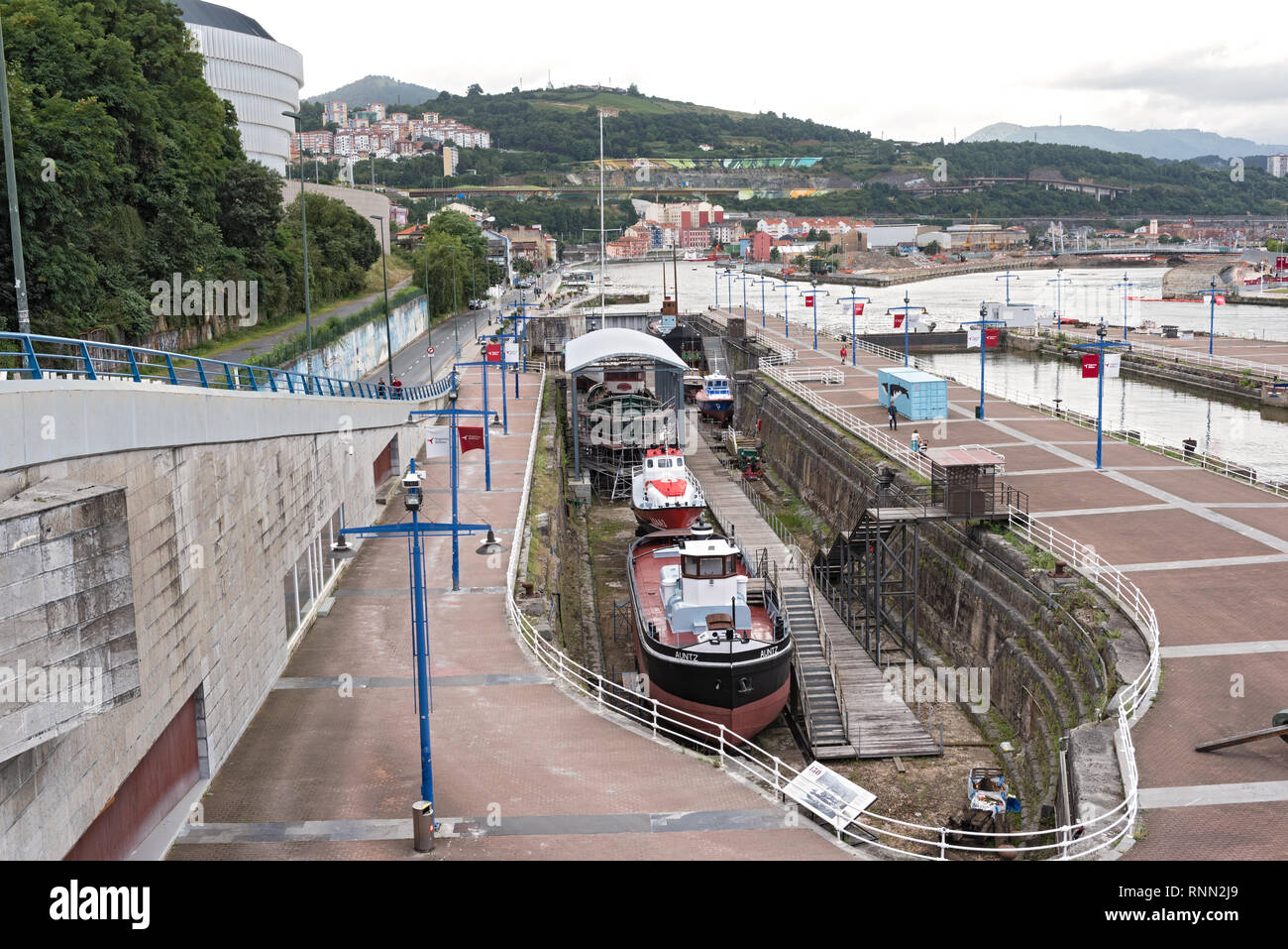 Blick auf das maritime Museum in Bilbao, Spanien Stockfoto
