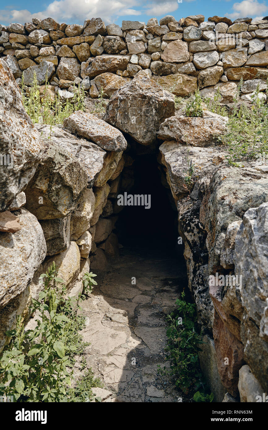 Bilder & Bilder der Tunnel, der unter den Postern Gate, Alaca Hoyuk (alacahoyuk) Hethiter Ausgrabungsstätte Alaca, Provinz Çorum, Türkei, wissen auch Stockfoto