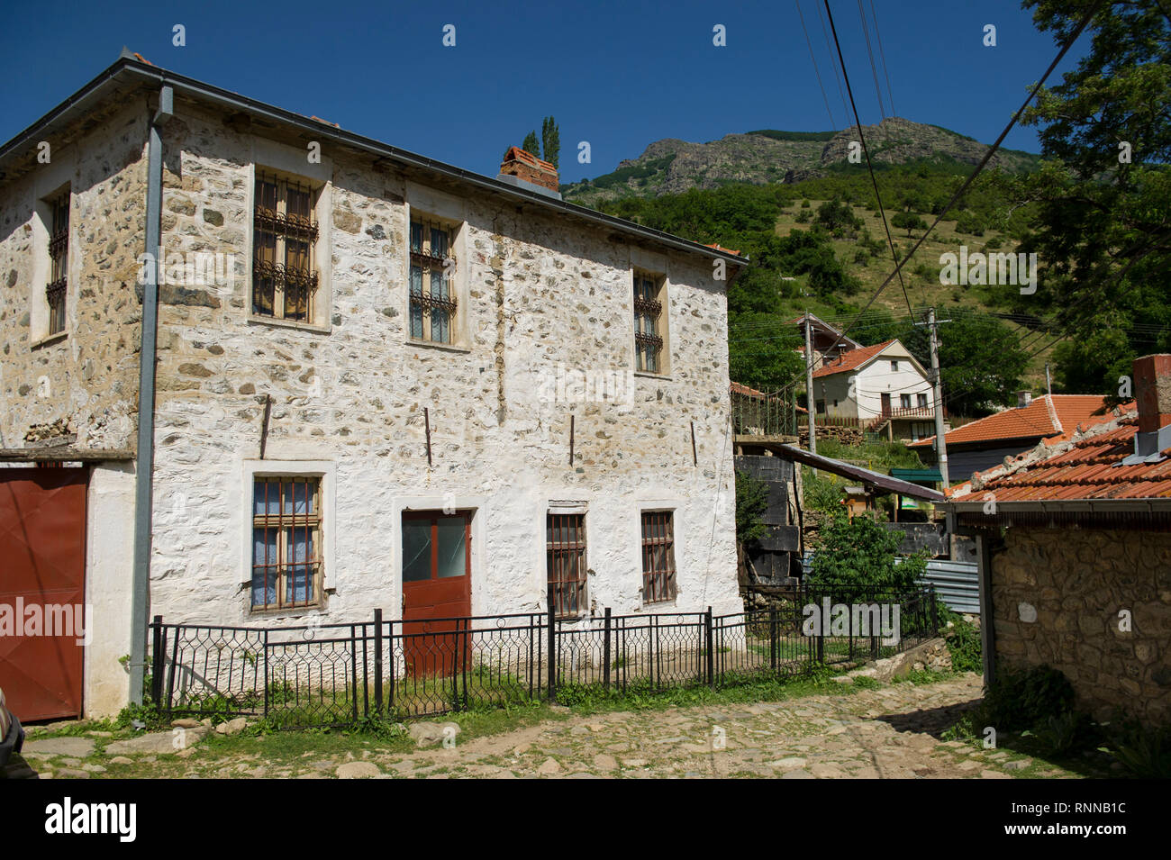 Village Szene, Maloviste, Mazedonien Stockfoto