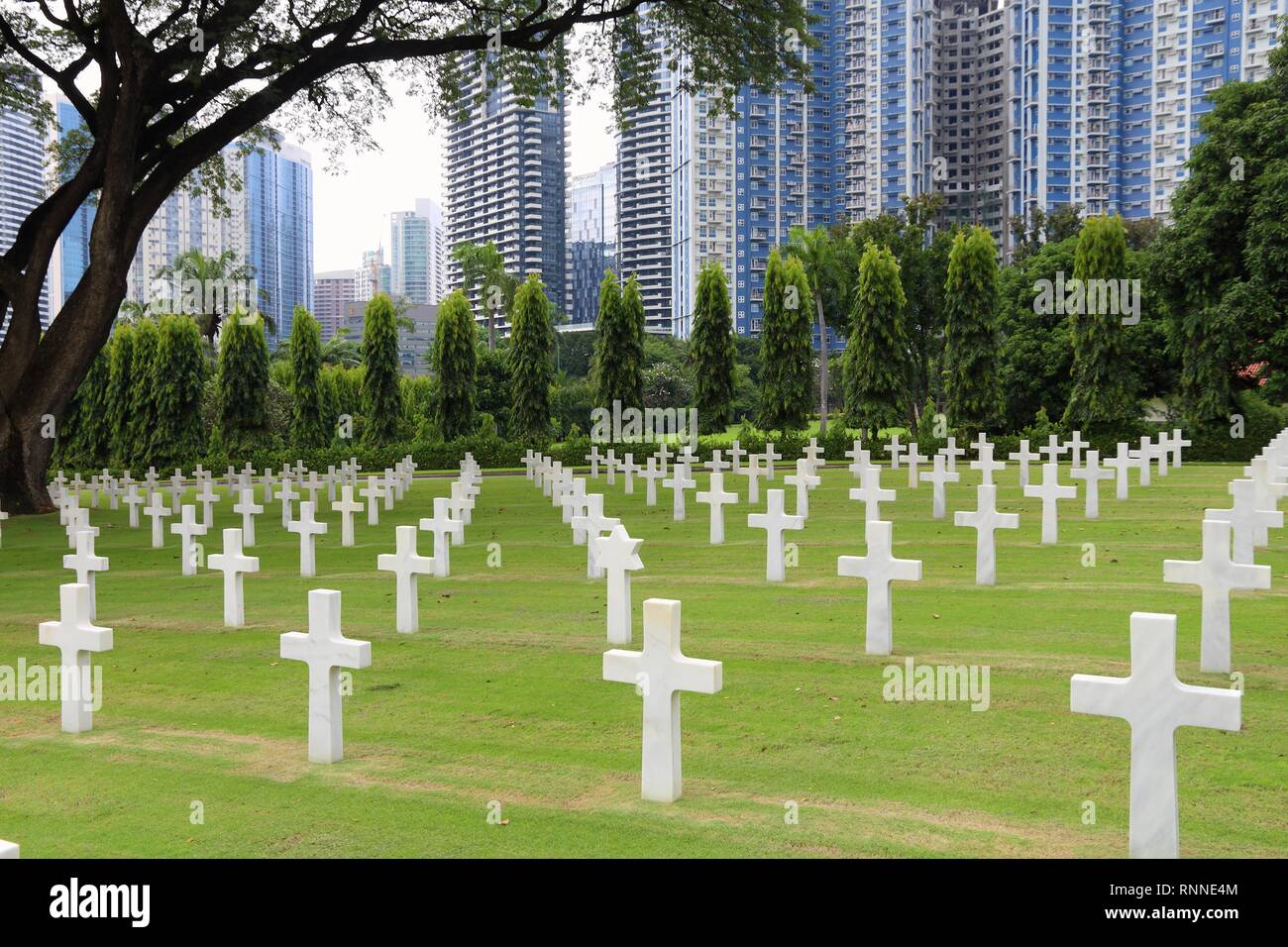 Manila American Cemetery in Fort Bonifacio, Manila, Philippinen. Stockfoto