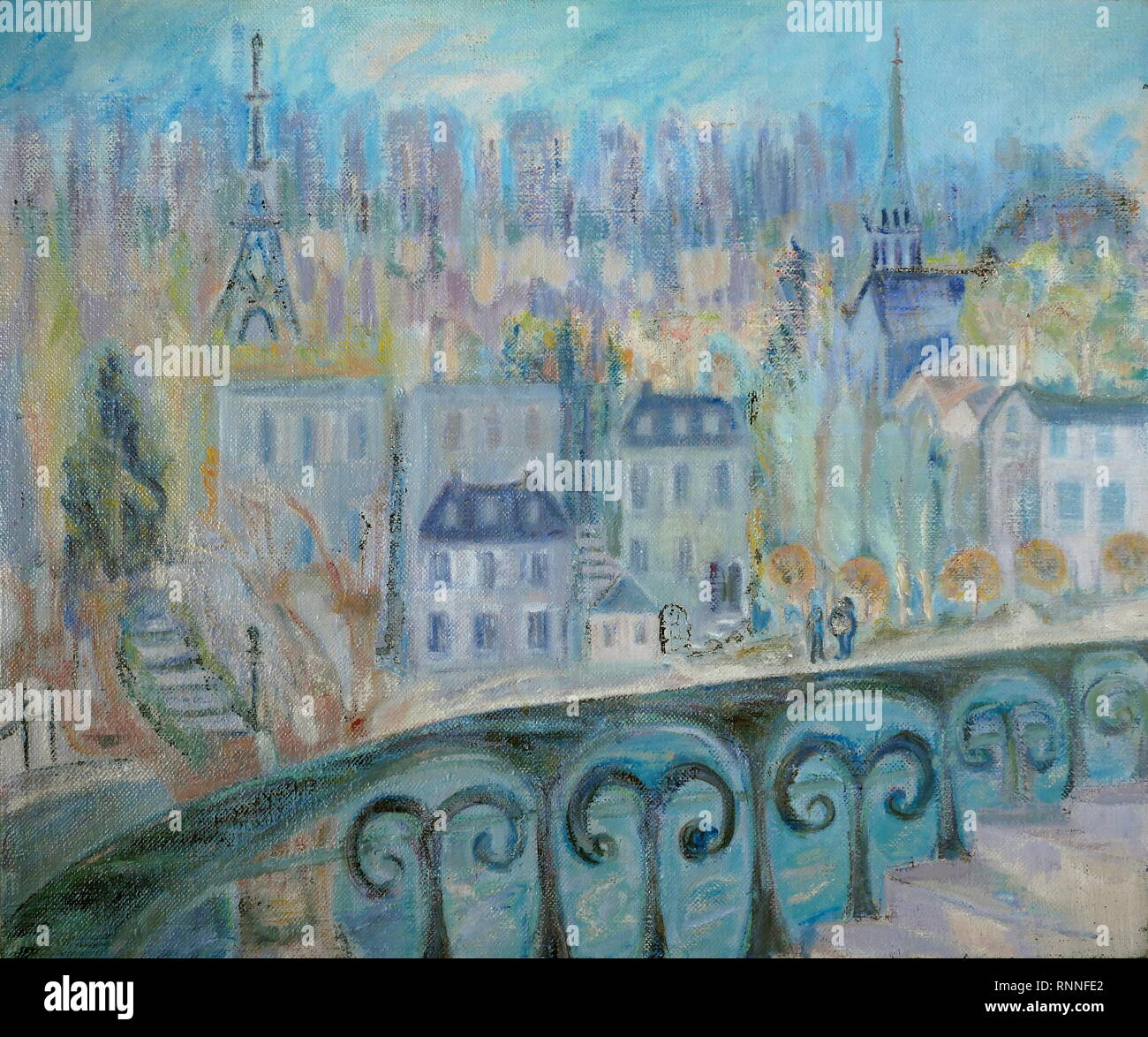 AJAXNETPHOTO. 2019. ENGLAND. T.G. Masaryk EASTLAND KUNST - ANSICHT VON PARIS SAINT CLOUD, FRANKREICH, gemalt von T.G.EASTLAND; große Öl auf Leinwand. 20. JAHRHUNDERT impressionistischen Stil arbeiten, datiert von 1984. Malerei UNSIGNED. Foto: © IN DIESEM DIGITALEN KOPIE DER URSPRÜNGLICHEN ARBEIT/AJAX NEWS & FEATURE SERVICE. Quelle: private Sammlung. REF: GX 191702_20011 Stockfoto