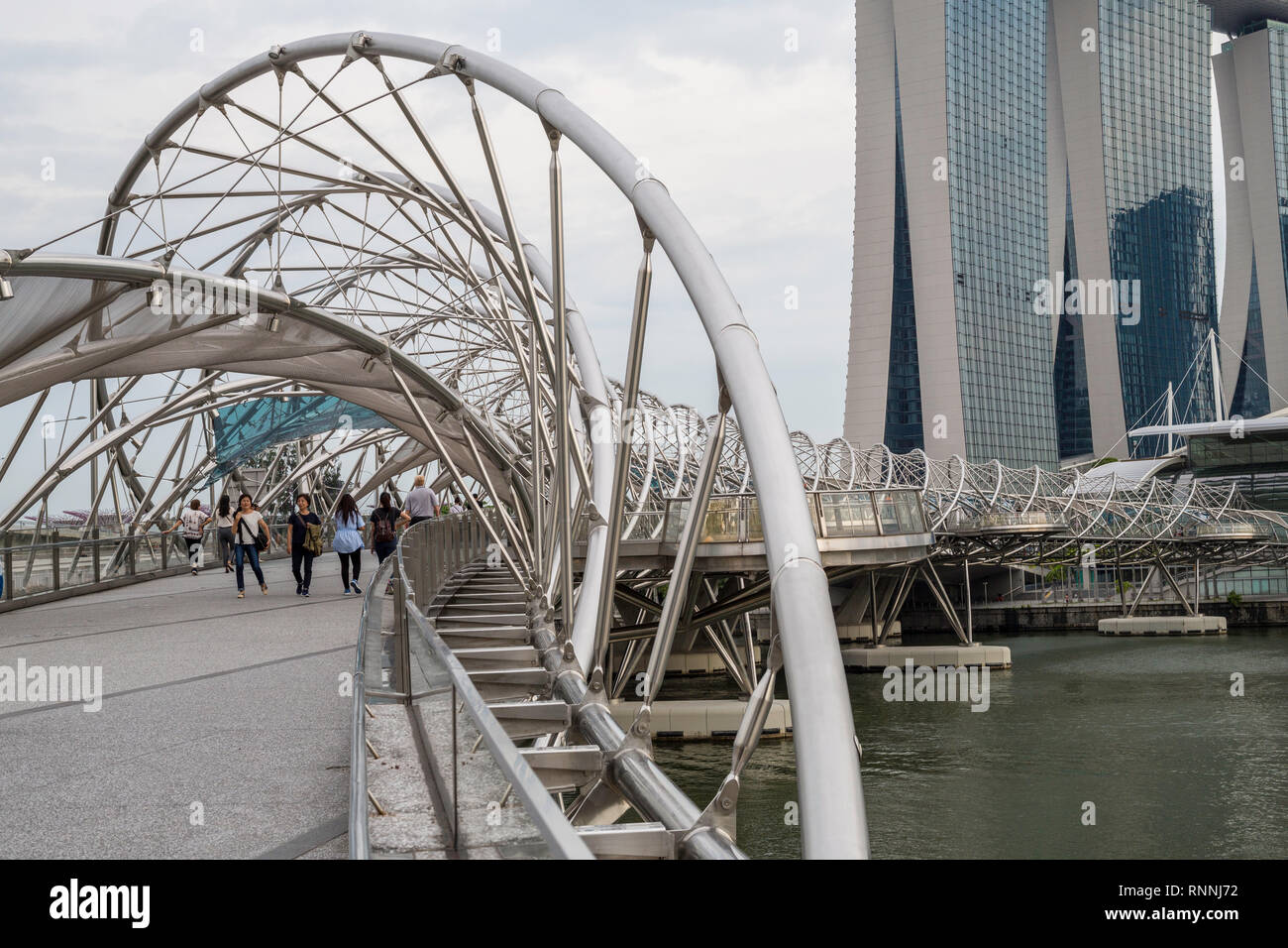 Helix-Brücke, Singapur Stockfoto
