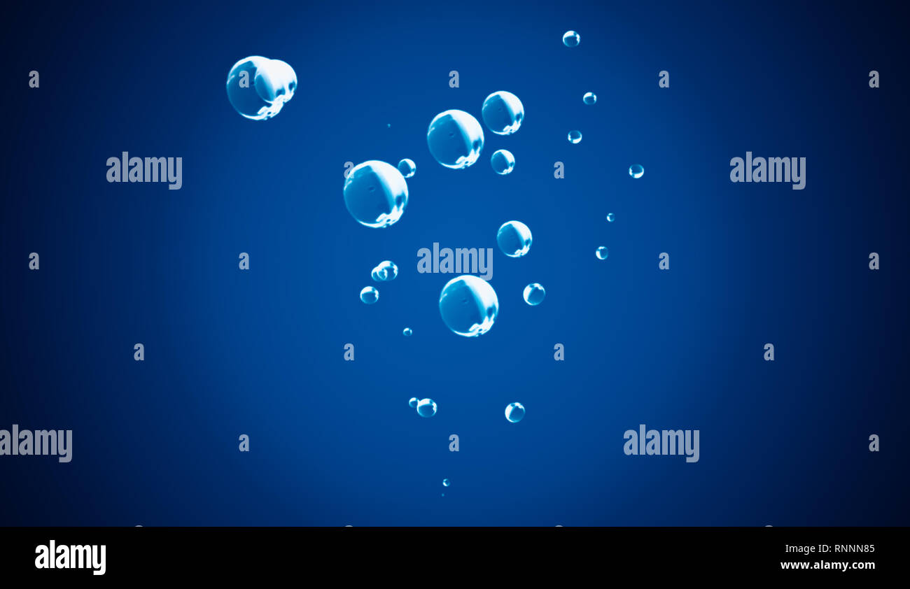 Blase auf isolierte blauen Hintergrund. Blau abstrakte Textur. Stockfoto