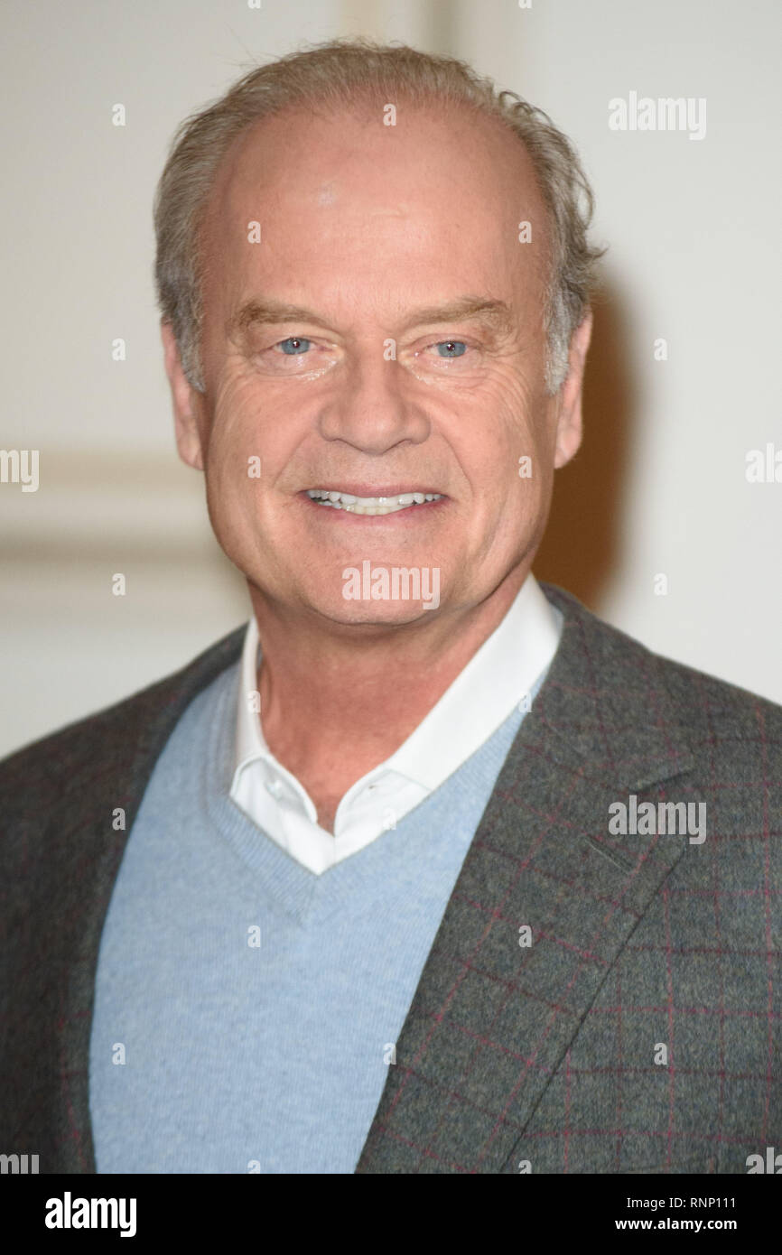 London, Großbritannien. 19 Feb, 2019. Kelsey Grammer an der Ansage für eine neue Produktion von "La Mancha" an der London Coliseum, London. Bild: Steve Vas/Featureflash Credit: Paul Smith/Alamy leben Nachrichten Stockfoto