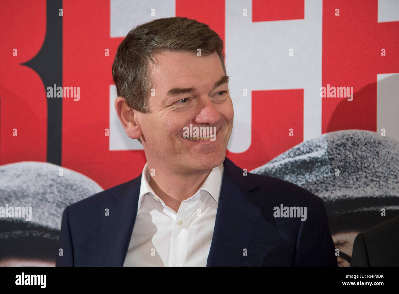 Essen, Deutschland. 19 Feb, 2019. Joerg SCHOENENBORN, Jörg Schöbel nenborn, WDR Fernsehen Director, auf dem Roten Teppich Red Carpet Show, Film Premiere "Brecht", 19.02.2019, in der Lichtburg in Essen | Verwendung der weltweiten Kredit: dpa/Alamy leben Nachrichten Stockfoto