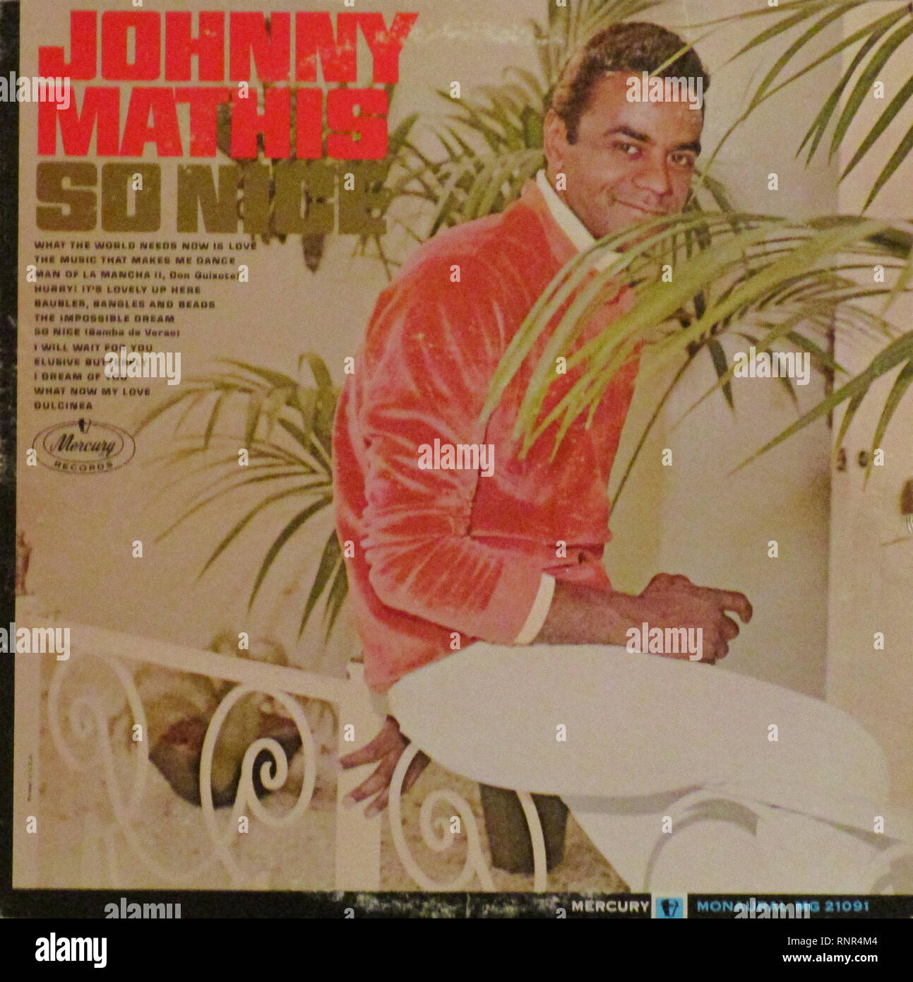 Vintage Vinyl Lp Cover So schön Johnny Mathis 1966 Stockfoto